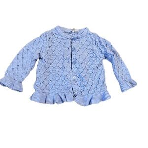 Janie and Jack 6-12 Month Baby Pointelle Cardigan French blue